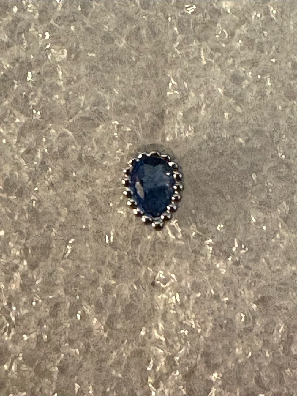 Nose Ring- 20G Stainless Steel Pair Shape Blue sapphire, like Stone